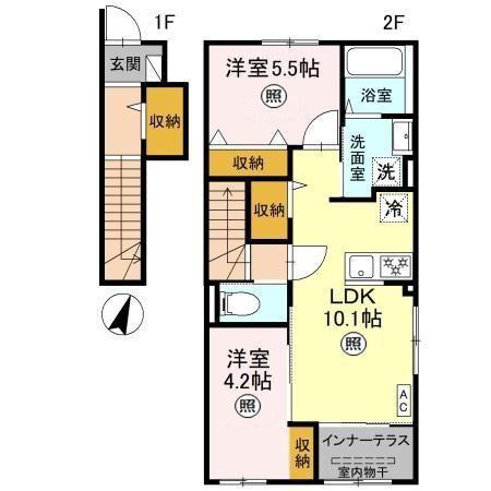 マリーゴールド(2LDK/2階)の間取り写真
