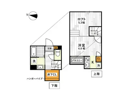 ADC本荘ハレイワ(1K/1階)の間取り写真