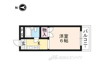 宝ヶ池ハイツ(1K/2階)の間取り写真