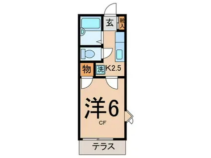 ライズワン平井(1K/1階)の間取り写真