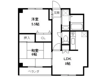 エクレール湘南辻御堂(2LDK/4階)の間取り写真