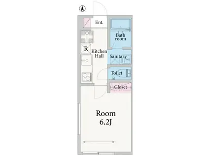 セナリオフォルム五反野III(1K/2階)の間取り写真