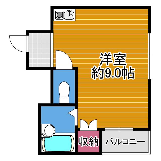 コートAU(ワンルーム/1階)の間取り写真