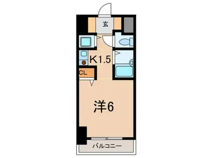 YKハイツ松の内(1K/5階)の間取り写真
