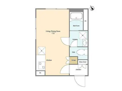 LEGALAND大井町ウエスト(ワンルーム/4階)の間取り写真