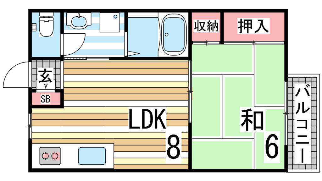メゾン桜木(1LDK/1階)の間取り写真