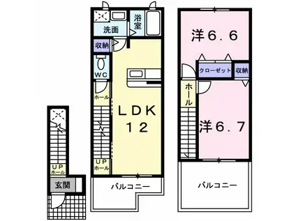 ユニメゾンH・M I(2LDK/2階)の間取り写真