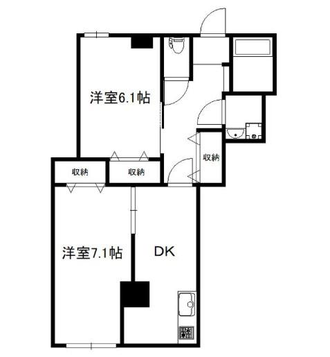 第7シンエイハイム(2DK/1階)の間取り写真