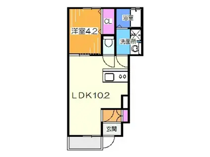 デュラ・カーサ ラフィネI(1LDK/1階)の間取り写真