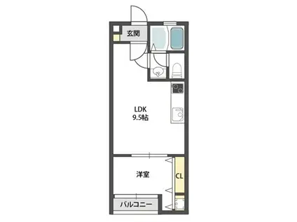 ジェイエス小山町(1LDK/1階)の間取り写真