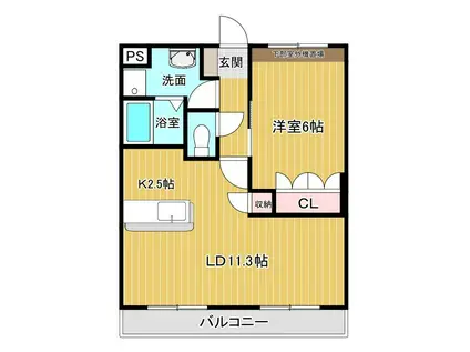 アメニティ(1LDK/1階)の間取り写真