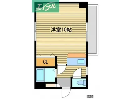 アトラス北長瀬(1K/3階)の間取り写真