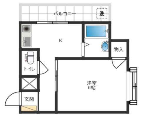 メゾン芥川(1K/1階)の間取り写真