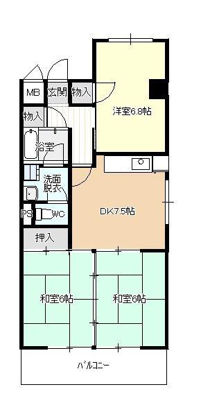 メゾン政喜III(3DK/3階)の間取り写真