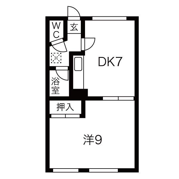 コーポ中野(1DK/2階)の間取り写真