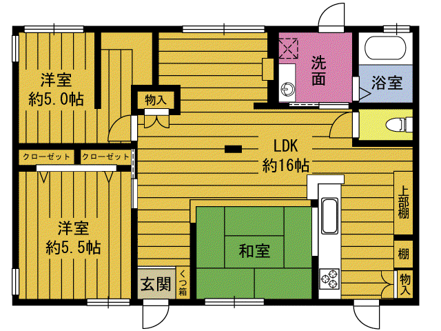 プチメゾン畑中(2LDK/1階)の間取り写真