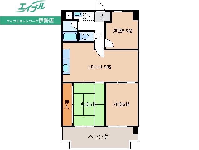 ハムステッドコート(3LDK/4階)の間取り写真