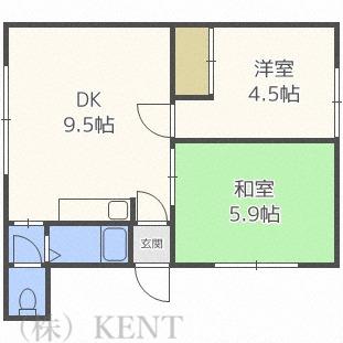 土肥ハイツ(2DK/3階)の間取り写真