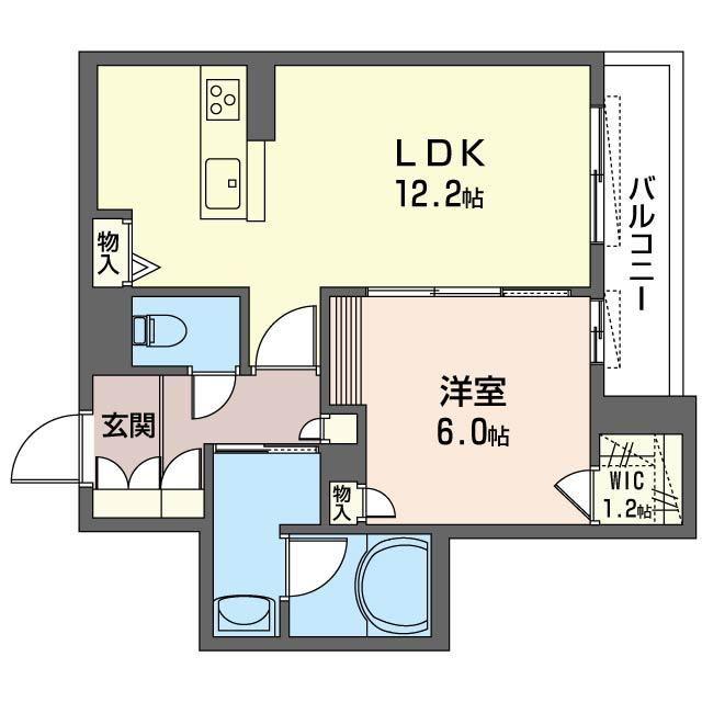 エペリ・メゾン(1LDK/3階)の間取り写真