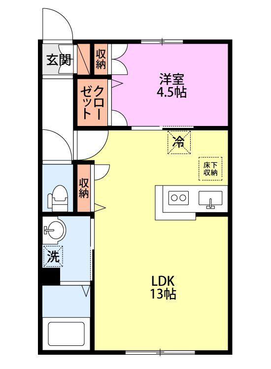 D・Z I(1LDK/1階)の間取り写真