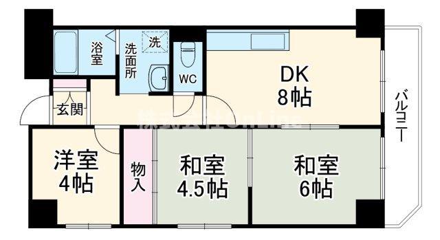 レクシア布施(3DK/5階)の間取り写真