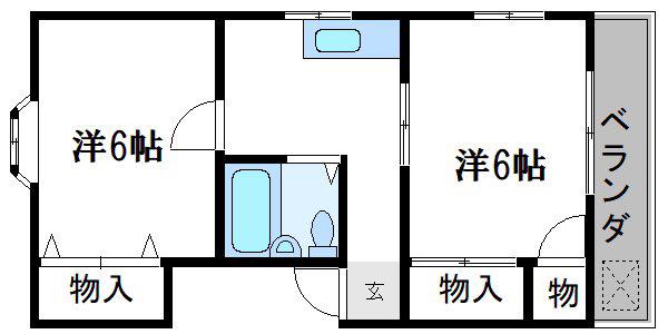 ディアコート西小岩(2K/2階)の間取り写真