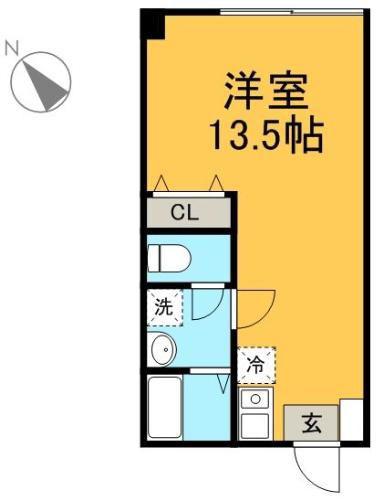 第18明智ビル(ワンルーム/3階)の間取り写真