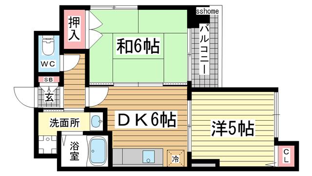 金栄ビル東館(2DK/3階)の間取り写真