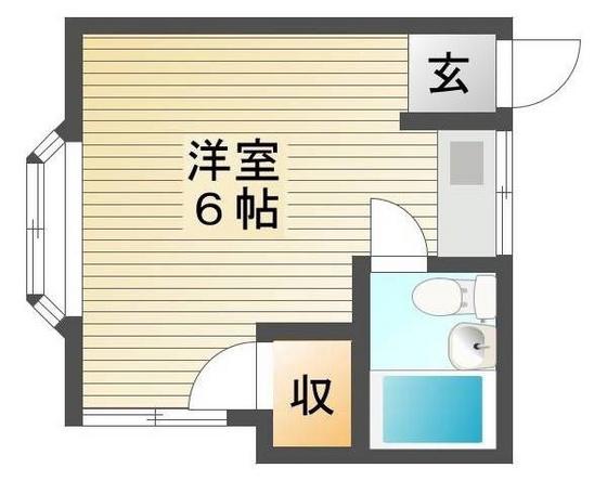 ウォーターコート三野(ワンルーム/1階)の間取り写真