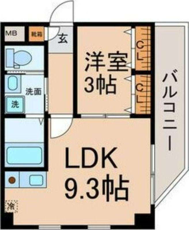 パーク アベニュー東山(1LDK/4階)の間取り写真