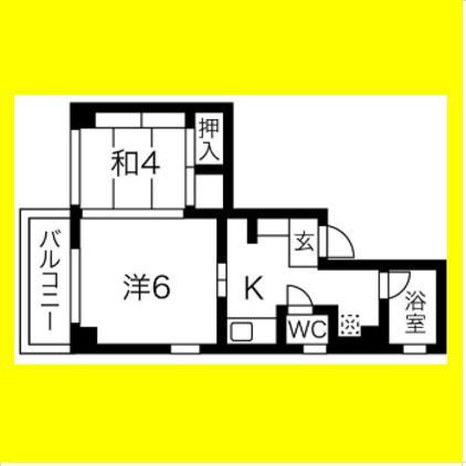 オラシオン稲川1丁目(2K/2階)の間取り写真