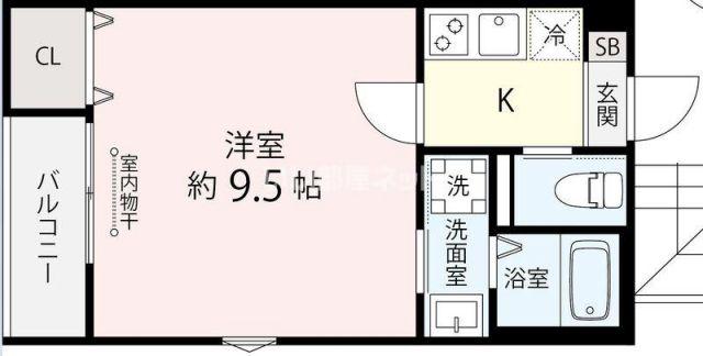 グレアス勝田台(1K/1階)の間取り写真