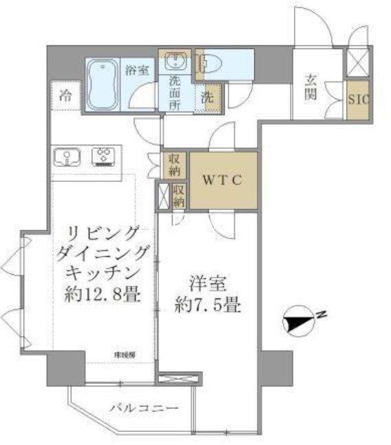 コンシェリア新橋 MASTERS VILLA(1LDK/15階)の間取り写真