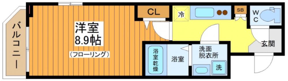 スカイコートパレス駒沢大学II(1K/2階)の間取り写真