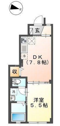 THE BASE 神明(1DK/1階)の間取り写真