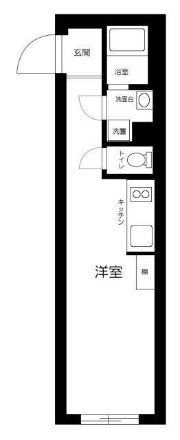LIVE FLAT蔵前(ワンルーム/3階)の間取り写真