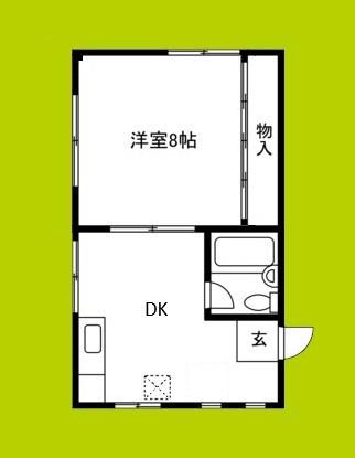 カラキマンション(1DK/3階)の間取り写真