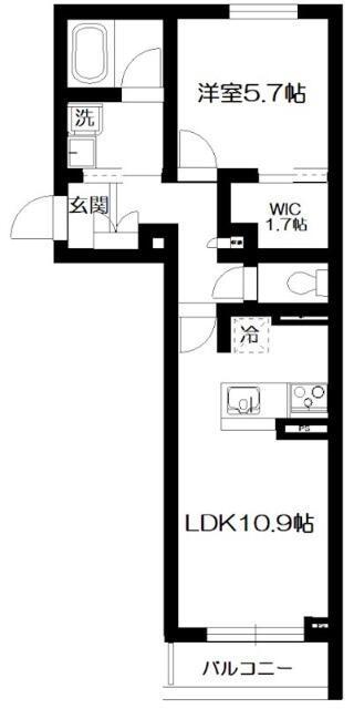 ヴィラデルソル(1LDK/2階)の間取り写真