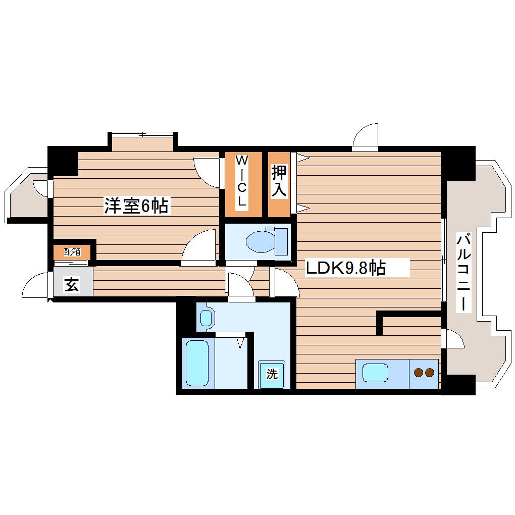 サンヴァーリオ新田駅前VI(1LDK/4階)の間取り写真