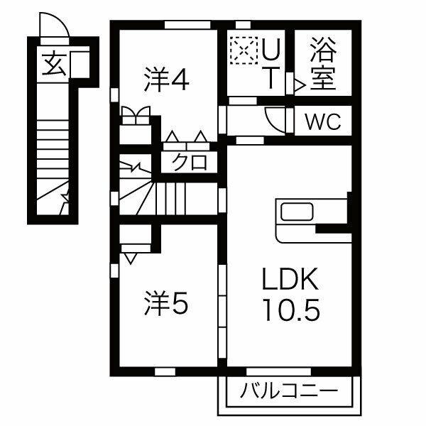 フルール(2LDK/2階)の間取り写真