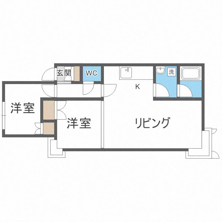 スーベニール288(2LDK/2階)の間取り写真