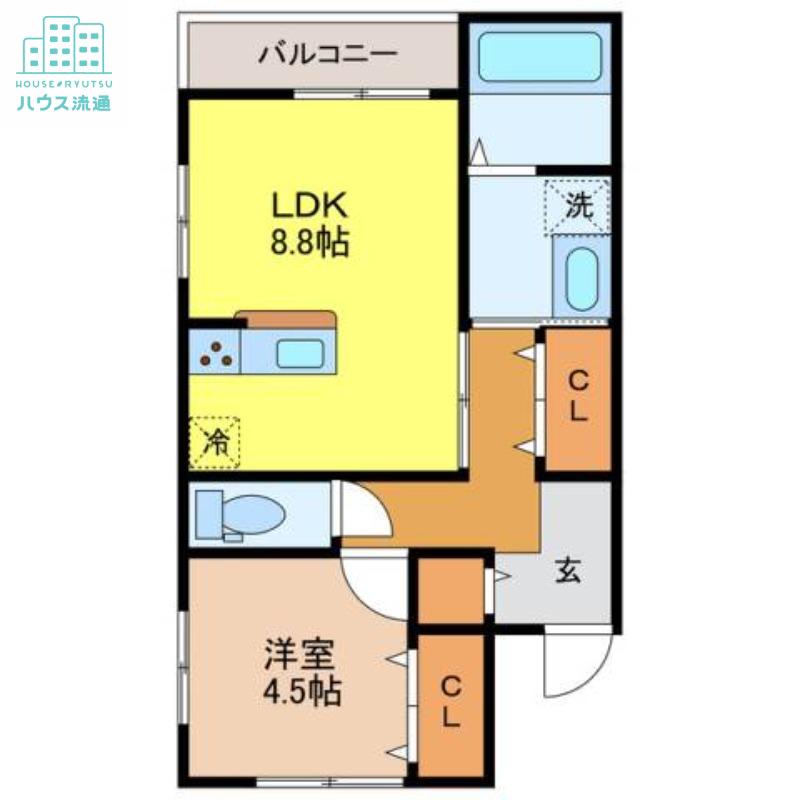 SIGNPOST嬉里 B棟(1LDK/2階)の間取り写真