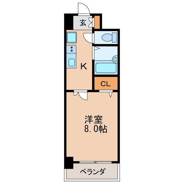 浅井ビル(1K/4階)の間取り写真