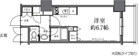HF駒沢公園レジデンスTOWER(ワンルーム/4階)の間取り写真