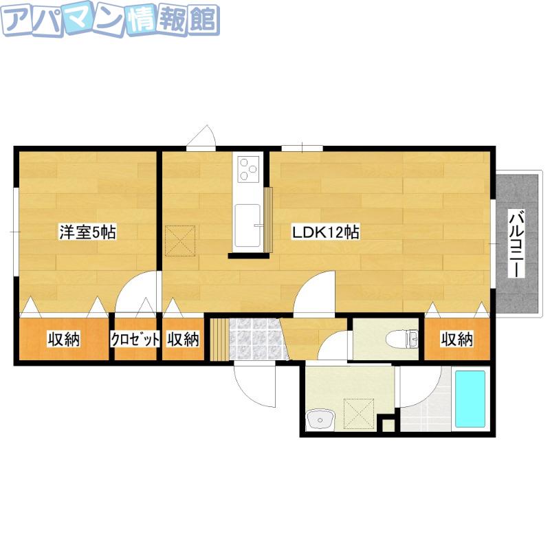 エトワール(1LDK/2階)の間取り写真