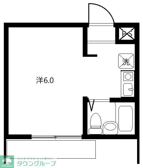 シティーホームズ的場(ワンルーム/1階)の間取り写真