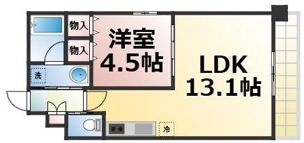 プレジオ森之宮(1LDK/6階)の間取り写真
