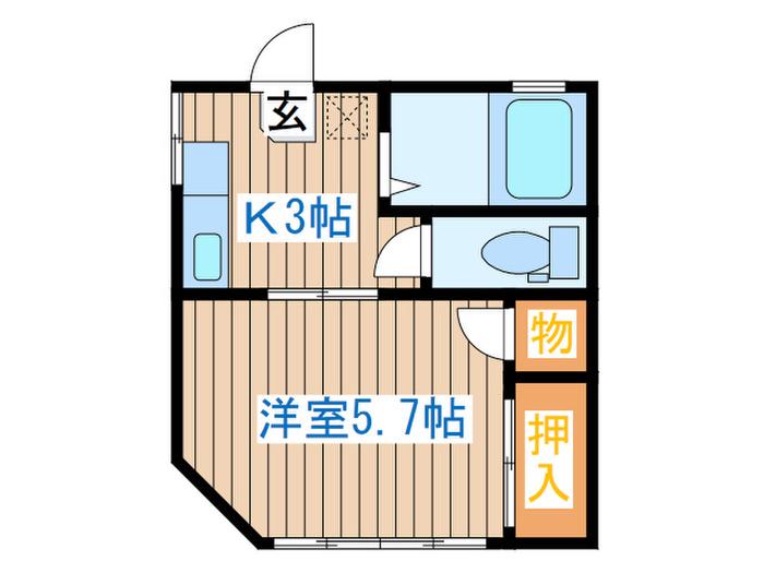 さくらハイツ青山(1K/1階)の間取り写真
