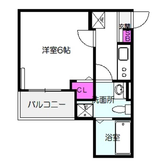 CRASTINE新森2丁目(1K/2階)の間取り写真