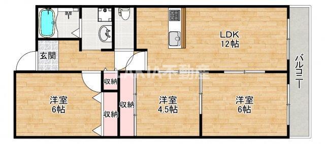 フォレスタ育和(3LDK/4階)の間取り写真